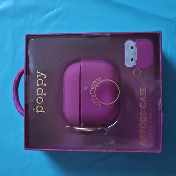 Poppy Pink AirPods Case for 3rd Generation, Purple, New in Box - Picture 1 of 4
